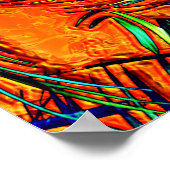 Palm Leaf Art Oerwoud Fire Edit Poster (Hoek)