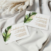Palm Leaf Baby shower Book for Baby Enclosure Kaar Informatiekaartje