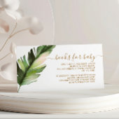 Palm Leaf Baby shower Book for Baby Enclosure Kaar Informatiekaartje