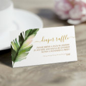 Palm Leaf Baby shower Diaper Raffle Enclosure Kaar Informatiekaartje