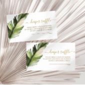 Palm Leaf Baby shower Diaper Raffle Enclosure Kaar Informatiekaartje