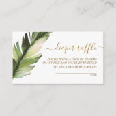 Palm Leaf Baby shower Diaper Raffle Enclosure Kaar Informatiekaartje (Voorkant)