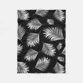 Palm Leaf Black White Tropical Patroon Fleece Deken (Voorkant)