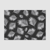 Palm Leaf Black White Tropical Patroon Tissuepapier (Voorkant)