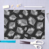 Palm Leaf Black White Tropical Patroon Tissuepapier (Craft)
