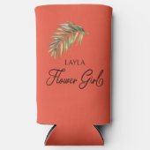 Palm Leaf Bloemenmeisje elke kleur Seltzer Blikjeskoeler (Voorkant)