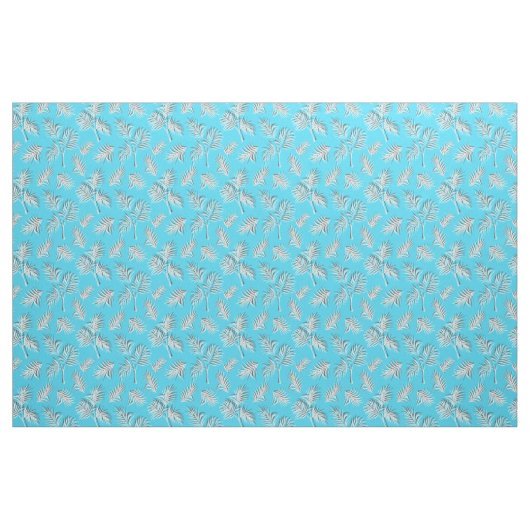 Palm Leaf Blue White Pattern Stof (Fat Quarter)