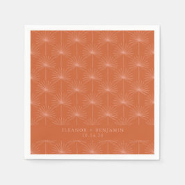Palm Leaf Botanical Burnt Oranje Custom Wedding Servet