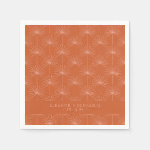 Palm Leaf Botanical Burnt Oranje Custom Wedding Servet