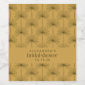 Palm Leaf Botanical Mustard Custom Vrijgezellenfee Wijn Etiket (Enkel label)