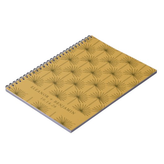 Palm Leaf Botanical Mustard Yellow Custom Wedding Notitieboek (Linkerzijde)