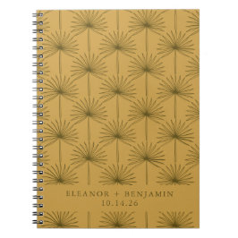 Palm Leaf Botanical Mustard Yellow Custom Wedding Notitieboek