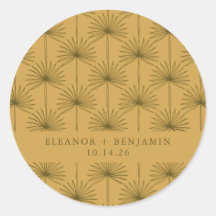 Palm Leaf Botanical Mustard Yellow Custom Wedding