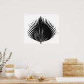 Palm Leaf Botanical Plant Black Painting Poster (Keuken)