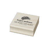 Palm Leaf & Brush Calligraphy Name Return Address Rubberstempel (Stempel)