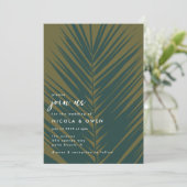 Palm Leaf | Deelnemen aan de uitnodiging voor wedd (Staand voorkant)