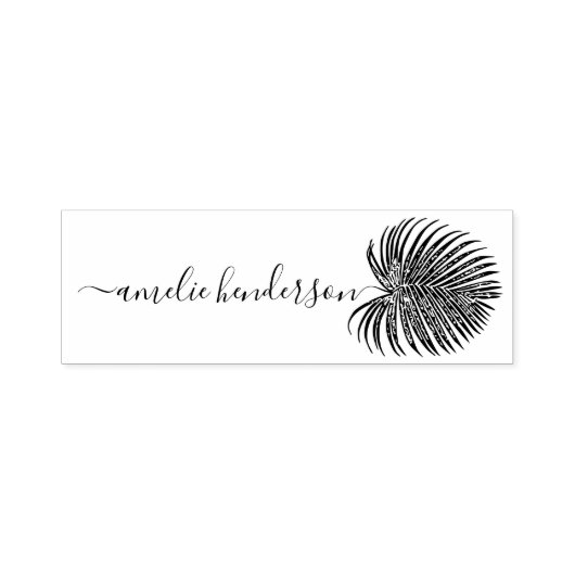 Palm Leaf Elegant Signature Aangepaste naam Zelfinktende Stempel (Design)
