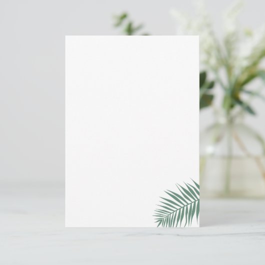 Palm Leaf Flat Kaart Dank u wel (Staand voorkant)