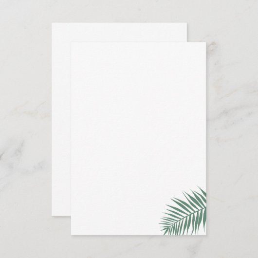 Palm Leaf Flat Kaart Dank u wel (Voorkant / Achterkant)