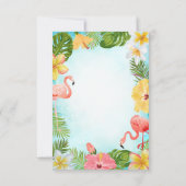Palm Leaf Flowers Flamingos Retirement Party Kaart (Achterkant)