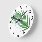 Palm Leaf Frond Botanical Design Clock Ronde Klok (Hoek)