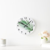 Palm Leaf Frond Botanical Design Clock Ronde Klok (Huis)