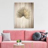 Palm Leaf Goud met Bronzen Achtergrond Canvas Afdruk (Insitu (Woonkamer))
