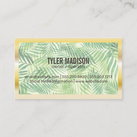 Palm Leaf | Goudgrens Visitekaartje (Achterkant)