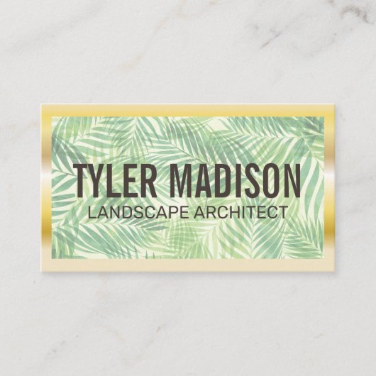 Palm Leaf | Goudgrens Visitekaartje (Voorkant)