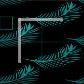 Palm Leaf Greenery Oerwoud Pattern Black Stof (Delen)