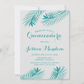 Palm Leaf Greenery Quinceañera Sweet 16 Kaart (Voorkant)