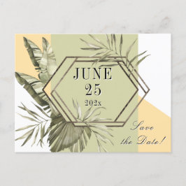Palm Leaf Greenery Save the Date Briefkaart