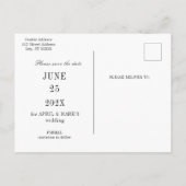 Palm Leaf Greenery Save the Date Briefkaart (Achterkant)
