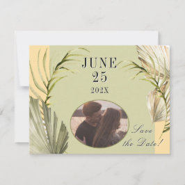 Palm Leaf Greenery Save the Date Briefkaart