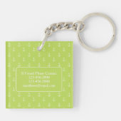 Palm Leaf Groen en Witte Ankers Monogram Sleutelhanger (Achterkant)