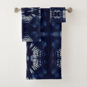 Palm Leaf in Delft Blue Bad Handdoek