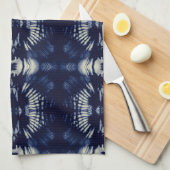 Palm Leaf in Delft Blue Theedoek (Quarter Fold)