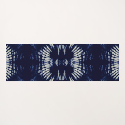 Palm Leaf in Delft Blue Yogamat (Achterkant (horizontaal))