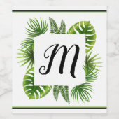 Palm Leaf Initiaal Wijnflesje Etiket (Enkel label)