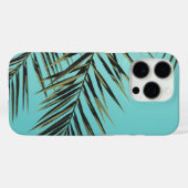 Palm Leaf iPhone Case – Minimale Tropische Blauwe  (Achterkant (horizontaal))