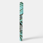 Palm Leaf iPhone Case – Minimale Tropische Blauwe (Achterkant / Rechts)