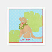 Palm Leaf Island Golden Dog Let's Pawty Napkin Servet (Voorkant)