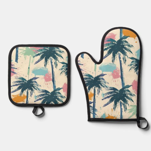 Palm Leaf Keukenset Ovenwant & Pannenlap Set (Voorkant)