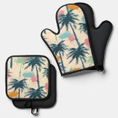 Palm Leaf Keukenset Ovenwant & Pannenlap Set (Voorkant / Achterkant)