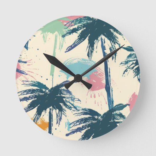 Palm Leaf Kinder horloge Ronde Klok (Voorkant)