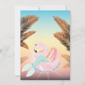 Palm Leaf, Mermaid Birthday Party Kaart (Achterkant)