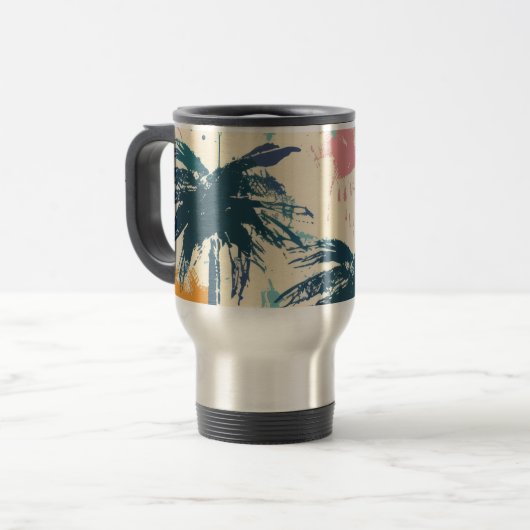 Palm Leaf Metal Thermos Reisbeker (Voorkant links)