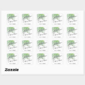Palm Leaf Modern Beach Destination Wedding Vierkante Sticker (Vel)