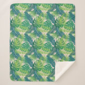 Palm Leaf Pattern-dekens Sherpa Deken (Voorkant)