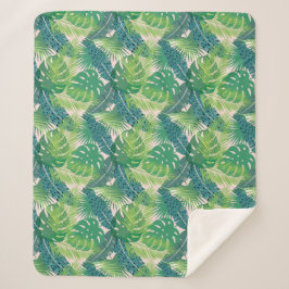 Palm Leaf Pattern-dekens Sherpa Deken